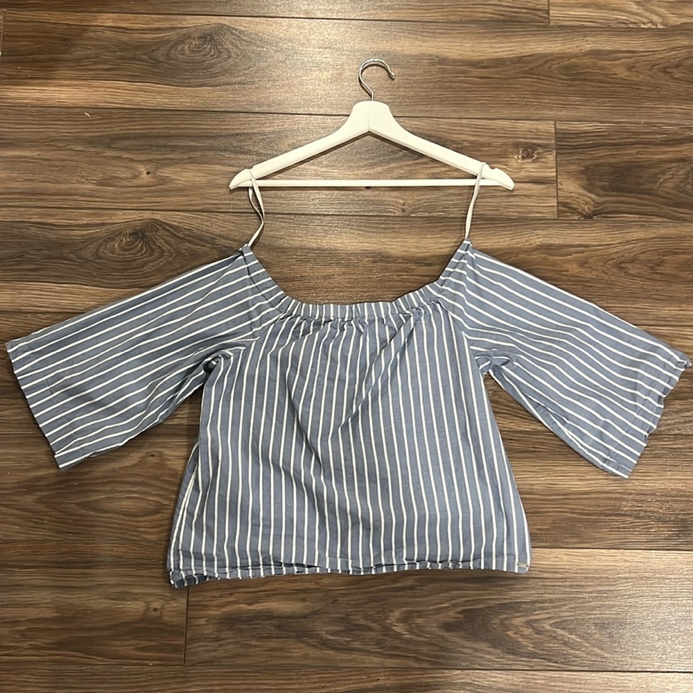 Striped Off the Shoulder Tommy Hilfiger Shirt